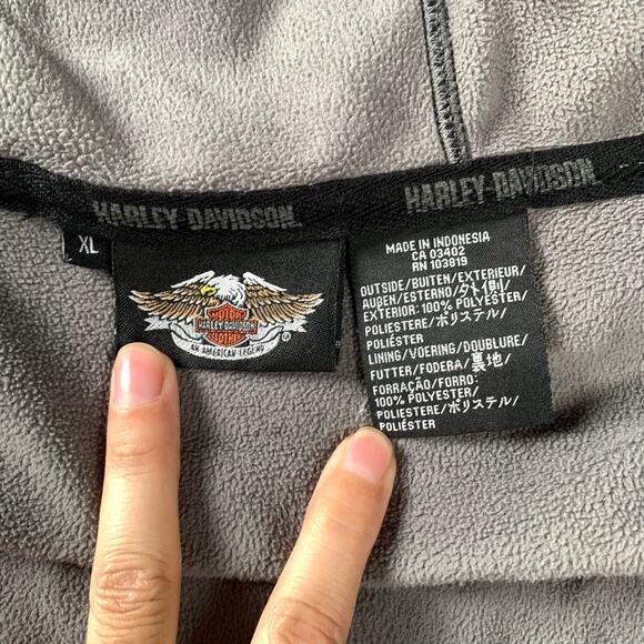 Harley Davidson Jacket Mens XL Fleece Hooded HD Motorcycles Eagle Logo Zip Coat - Picture 4 of 16